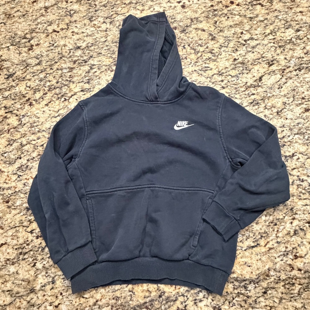 Nike Kids Hoodie Black Pullover Fleece Sweatshirt Size M Medium Futura Logo